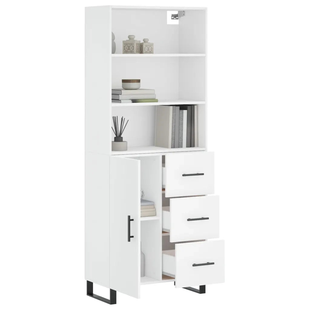Credenza Bianca 69,5x34x180 cm in Legno Multistrato 3189469