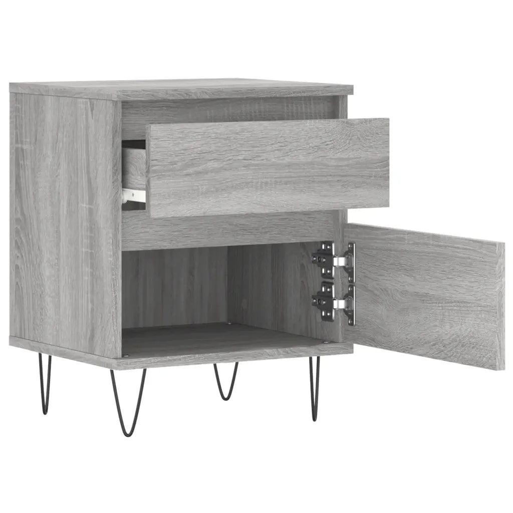 Comodini 2pz Grigio Sonoma 40x35x50 cm in Legno Multistrato 830681