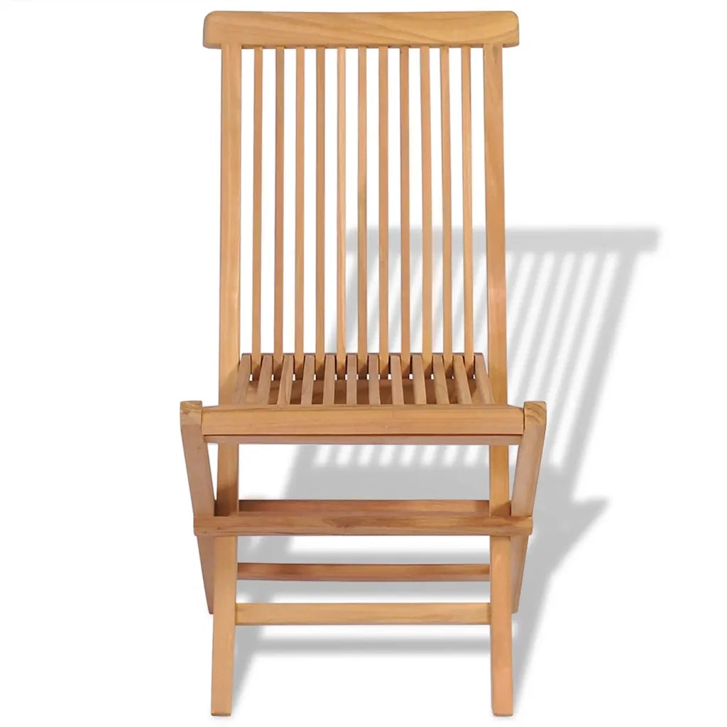 Sedie da Giardino Pieghevoli 4 pz in Legno Massello di Teak