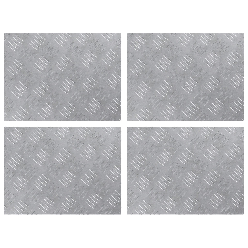 Pannelli in Alluminio a Scacchi 4 pcs Antiscivolo 40x30 cm