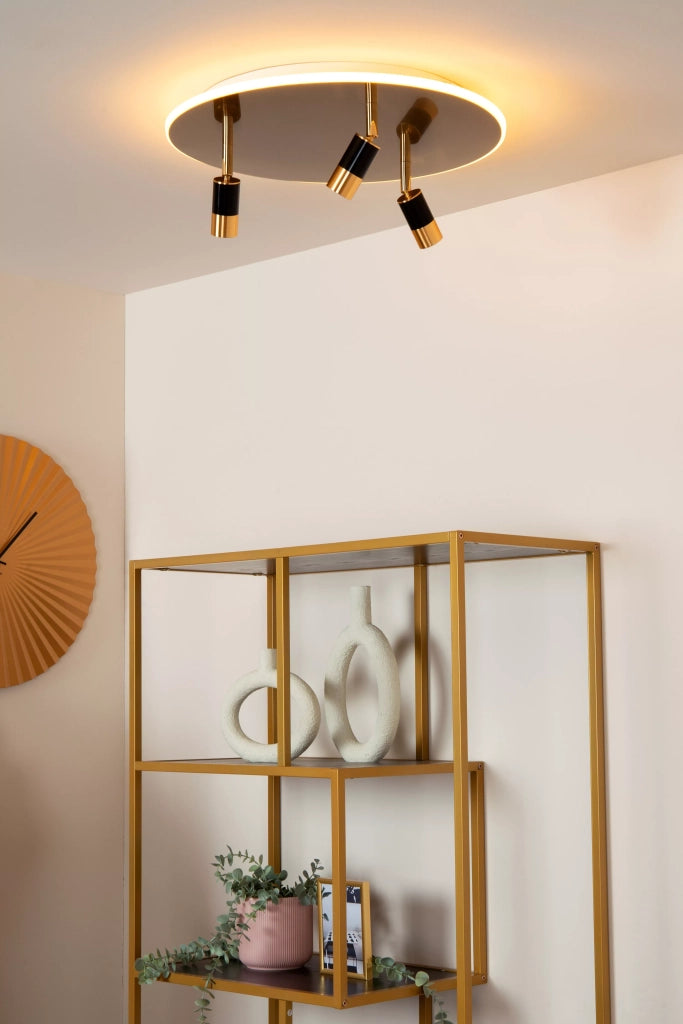 Plafoniera LED Lucide Jubel oro/nero 48cm 33W dimmerabile
