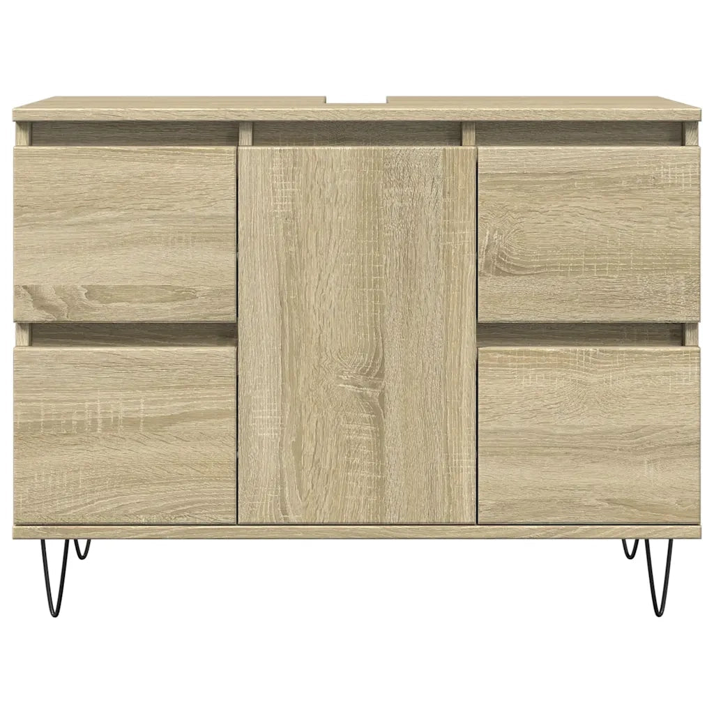 Mobile da Bagno Rovere Sonoma 80x33x60 cm in Legno Multistrato 849683