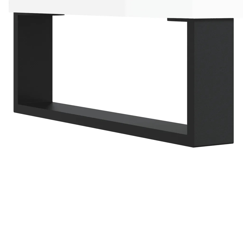 Comodini 2pz-Set di 2 Tavolino da notte Bianco Lucido 40x35x50 cm in Legno Multistrato 141166
