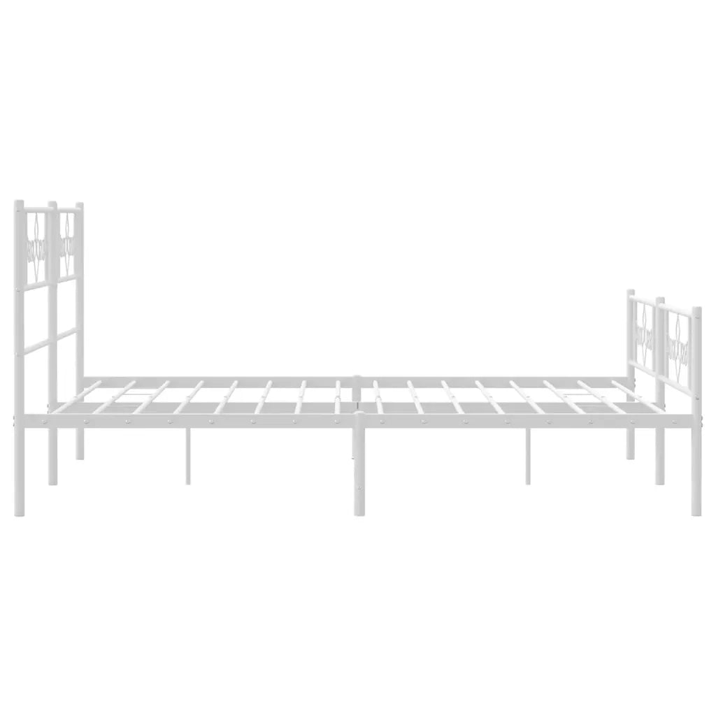 Giroletto con Testiera e Pediera-Struttura Letto Metallo Bianco 140x190 cm 718113