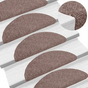 Tappetini per scale autoadesivi 10 pz 65x21x4 cm Marrone Chiaro semicircolari grandi 149699