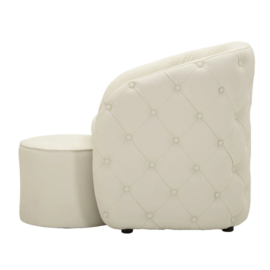 Poltrona con pouf Zagabria in bianco