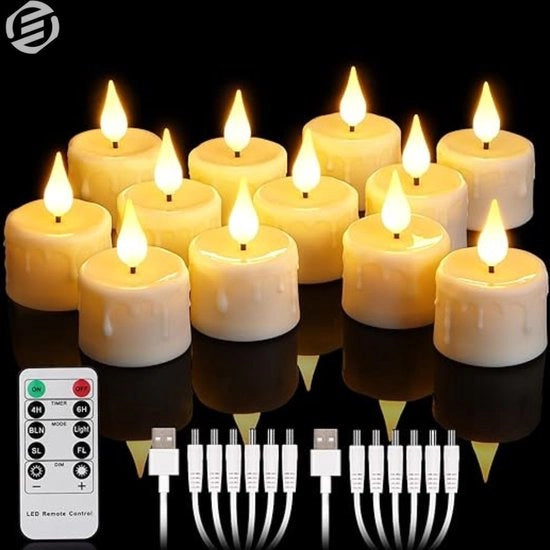 Lumineggianti LED Candelabri - Candelabri Elettrici - Candelabri a Batteria - Candelabri a Sostituzione della Candela - Illuminazione di Natale - Sicuri e Sostenibili