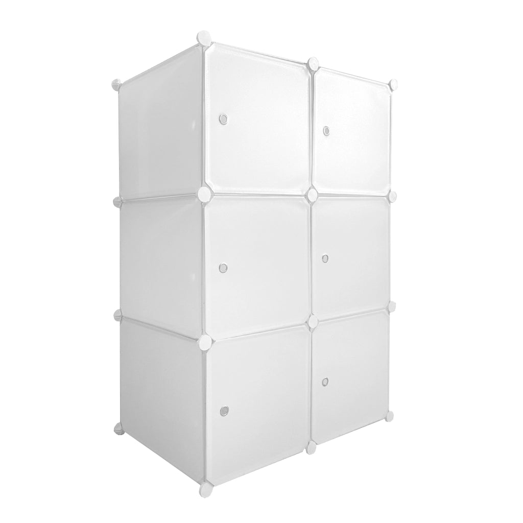 Cubo personalizzabile Guardaroba Boxed Basic Nyana Home 6 Cubes/Doors Organizzazione domestica Appendiabiti Scarpiera 110x75x47cm Bianco