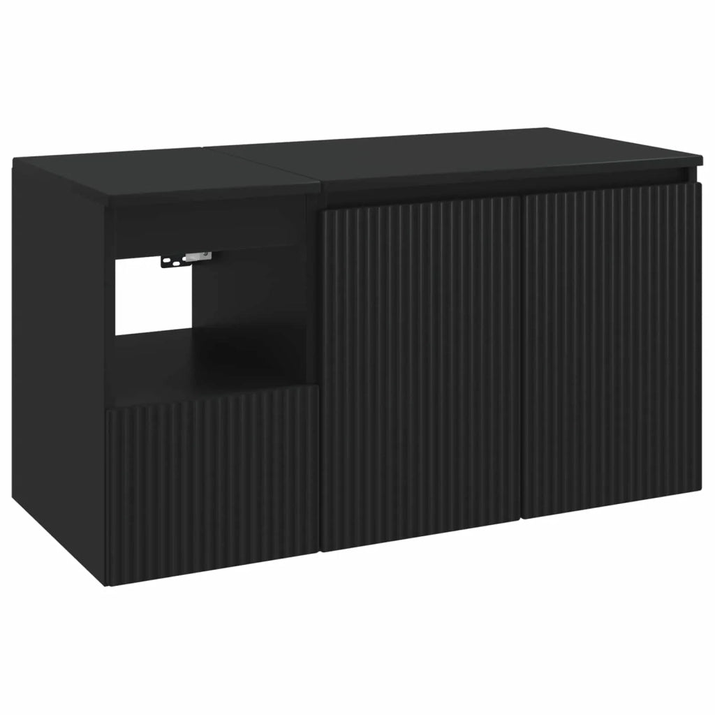 Set di mobili per il bagno 2 pz Nero Legno ingegnerizzato 3404115