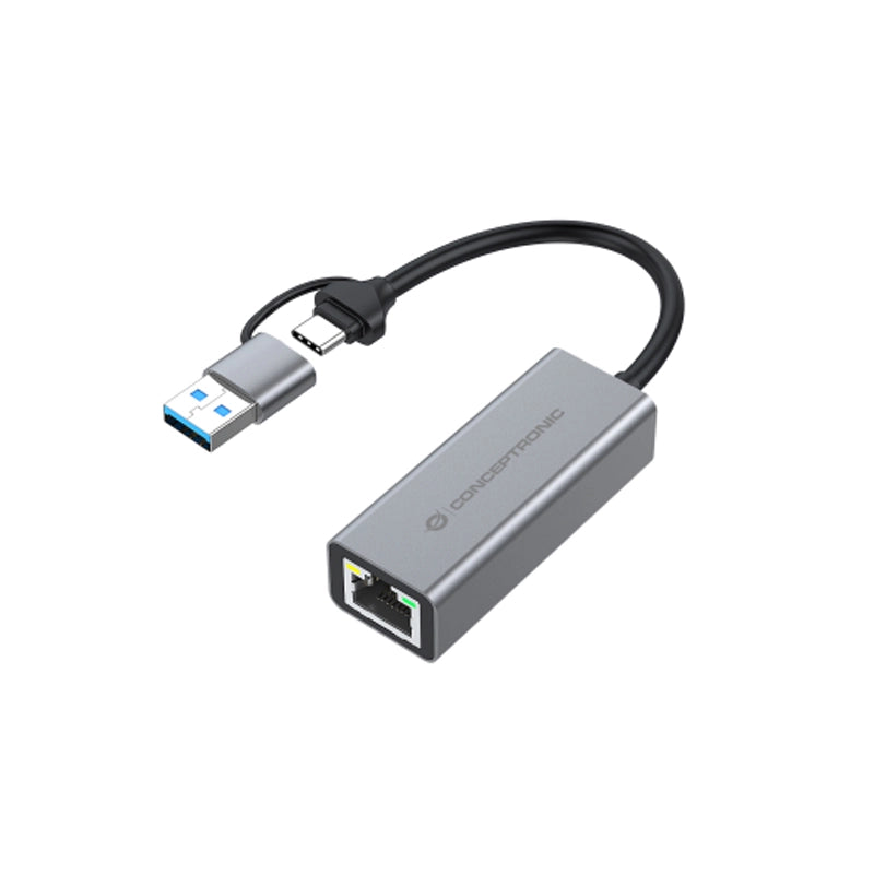 CONCEPTRONIC ABBY08G - ADATTATORE DI RETE USB 3.2 (M) / RJ45 GIGABIT NETWORK, COMPATIBILE CON NINTENDO SWITCH
