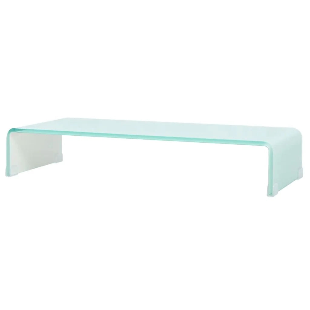 Pratico supporto TV/buffet/supporto per monitor di design per TV in vetro bianco da 70 cm 2502049