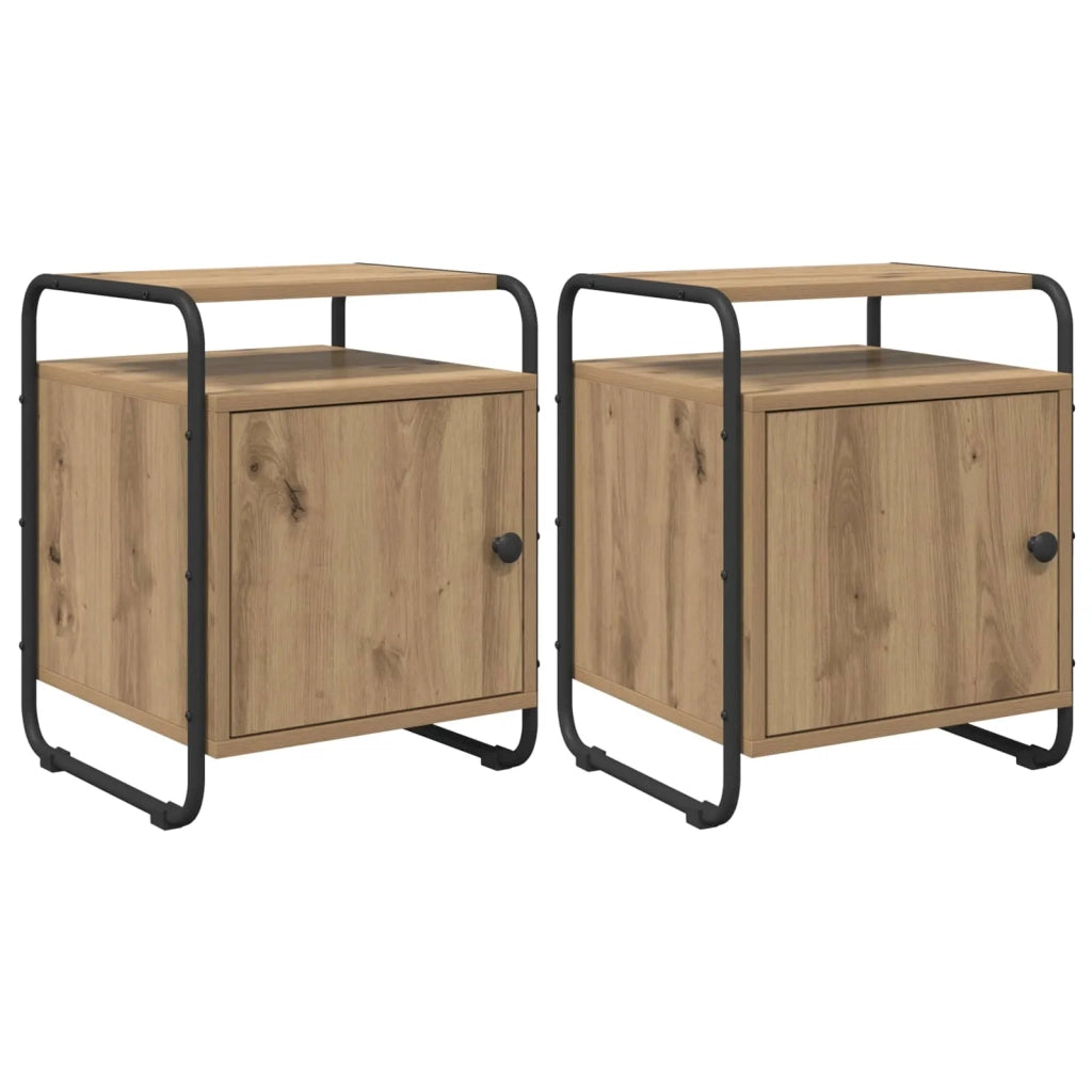 Armadio da Notte 2 pz Rovere Artigianale Legno ingegnerizzato 8007622