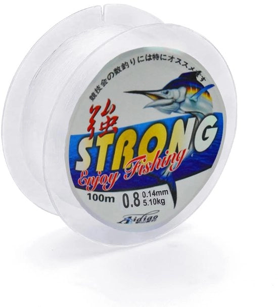 Fila nylon trasparente 100m - 0,8 mm di diametro - Resistenza alla rottura 35 lbs - Adatto per pesca al largo - Utilizzo multifunzionale - Corda da pesca