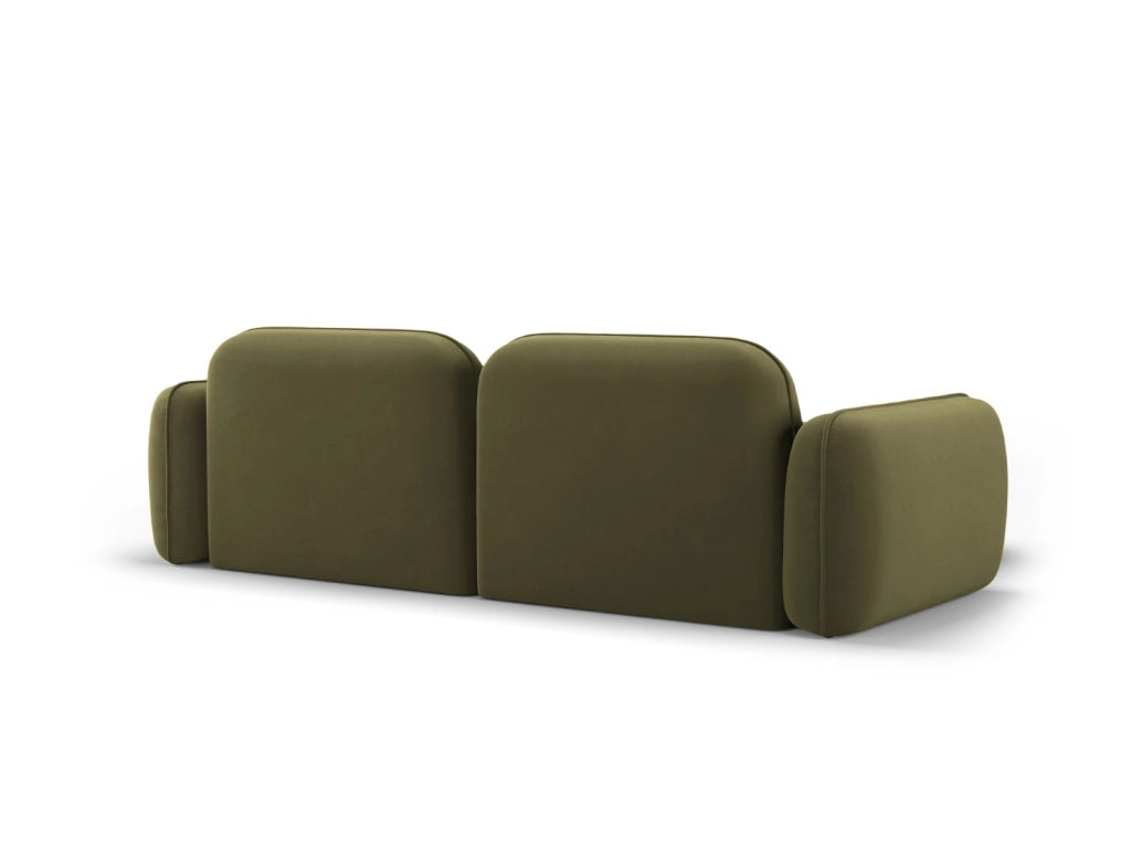 Cosmopolitan Design - Divano angolare modulare sinistro "Sydney" 3 posti in velluto verde chiaro 