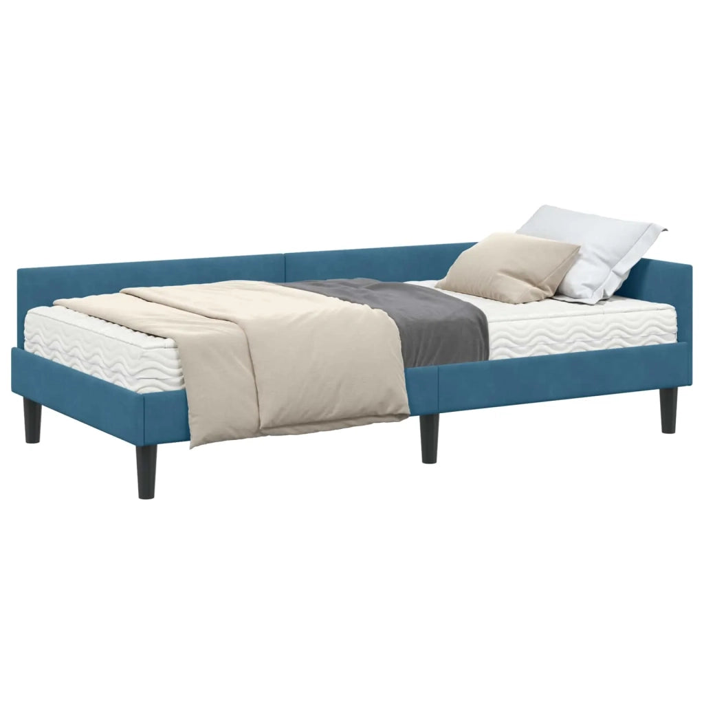 Struttura Letto Angolare con Materasso Altro 2 pcs Blu Velluto 3393685