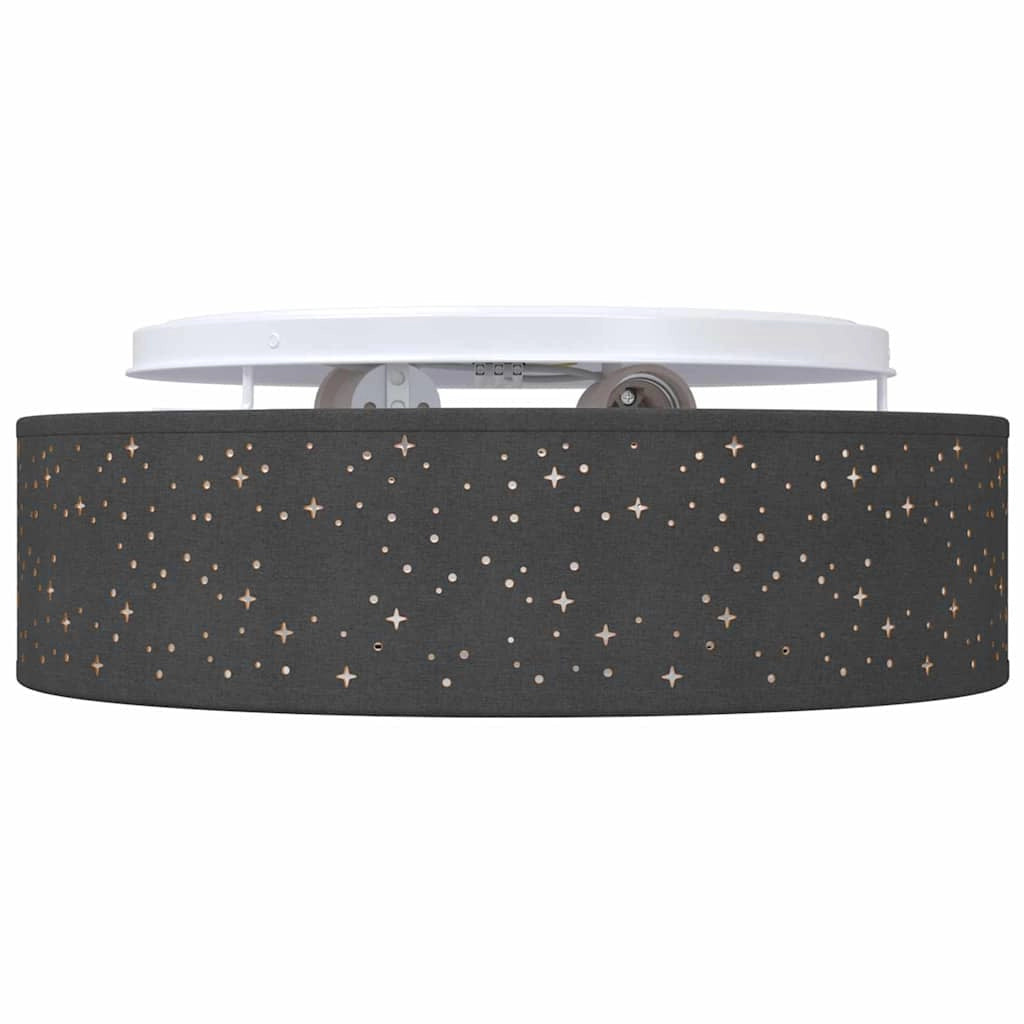 Lampada da soffitto moderna rotonda in stile minimalista orientabile 38 x 38 x 13 cm in tessuto nero 02_0058430
