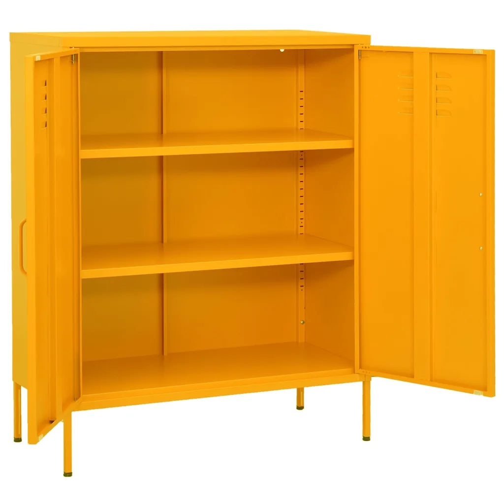 Armadietto Giallo Senape 80x35x101,5 cm in Acciaio 336164
