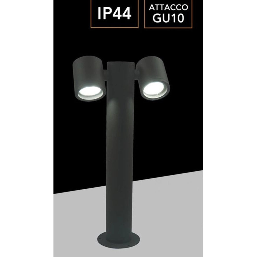 Trade Shop - Lampione Giardino Moderno Con Diffusori Orientabili Lampada Attaco Gu10 Ip44 539pb-b440 -