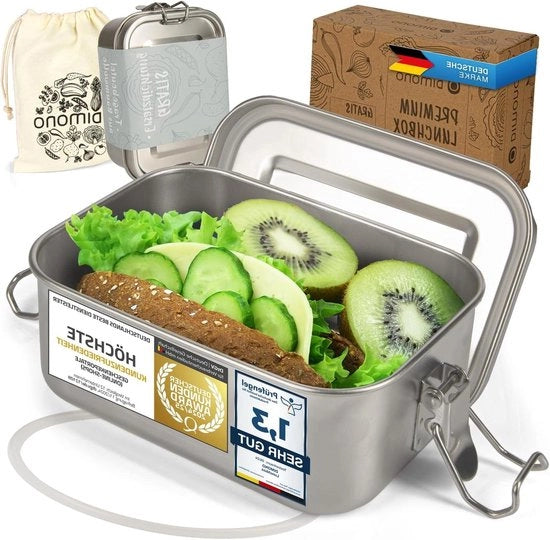 Bentobox di alluminio inox; Box acqua-tight duratura con compartimenti e chiusure (a: 550 ml)