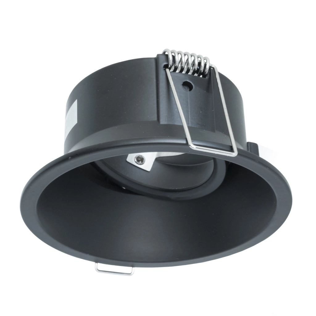 Faretto tondo retrocesso incasso foro 85mm lampada LED GU10 8W luci soffitto ingresso negozio vetrine 230V NERO 3000K