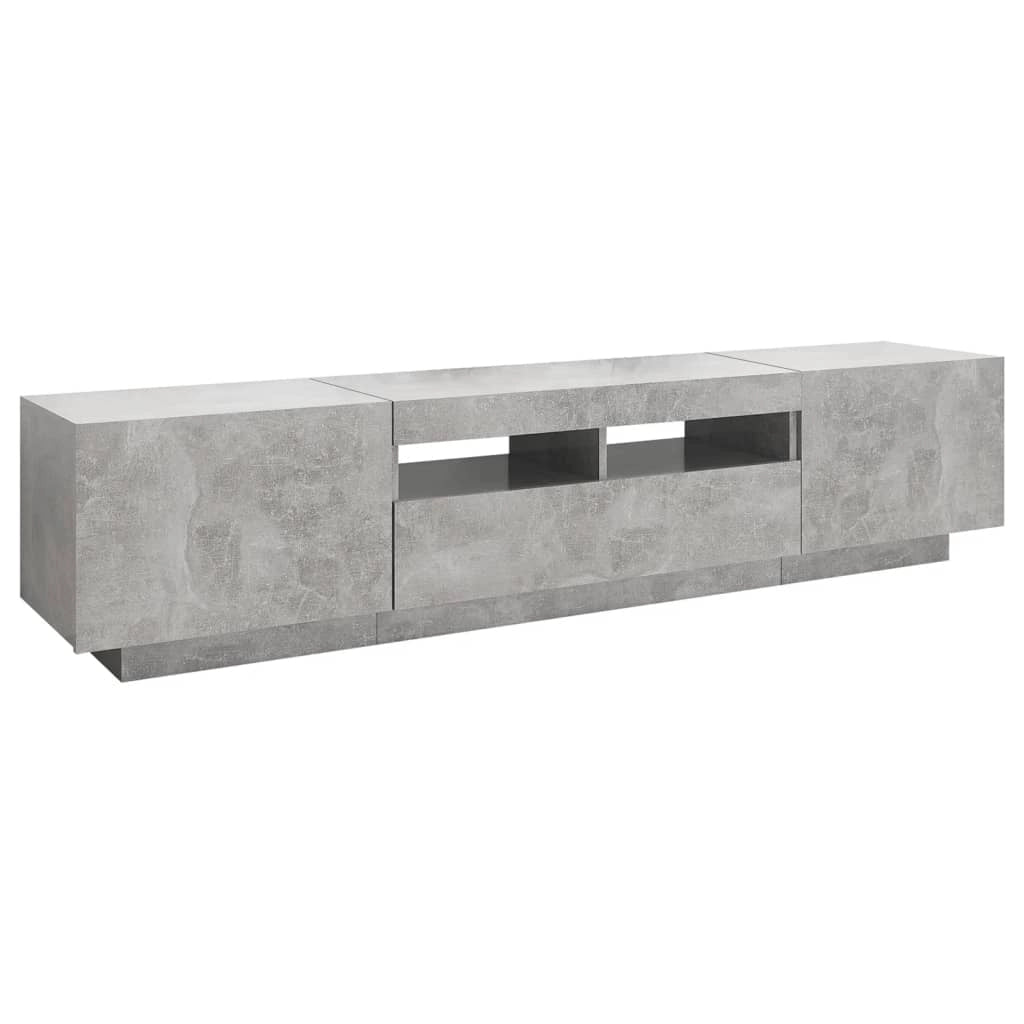 Mobile TV multimediale scaffale TV credenza mobile TV sala da pranzo soggiorno camera da letto con luci LED 180 x 35 x 40 cm grigio 02_0026541