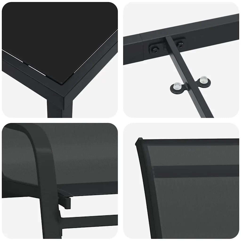 Set da Pranzo per Giardino 7 pcs Nero 3379119