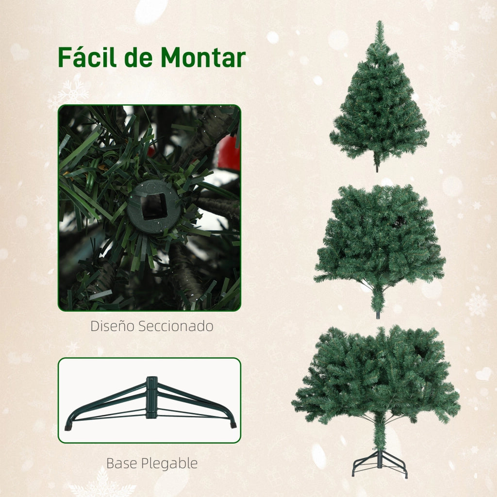 Albero di Natale 180 cm ¨C zephmum ¨C Verde con 200 Luci LED Bianco Caldo