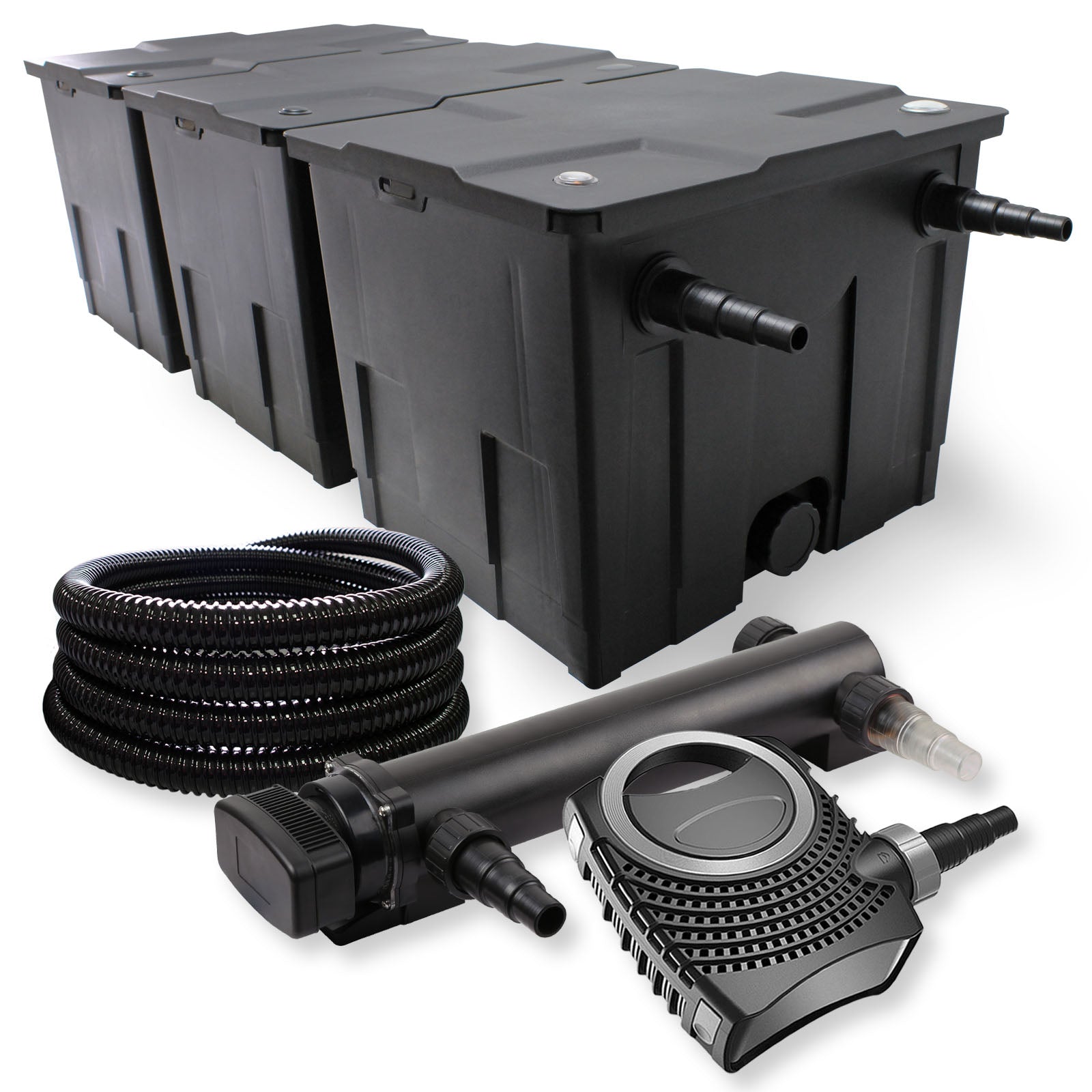 Set Filtro a 3 camere 90000l Chiarificatore UVC 36W 3ª serie Pompa NEO10000 80W Tubo
