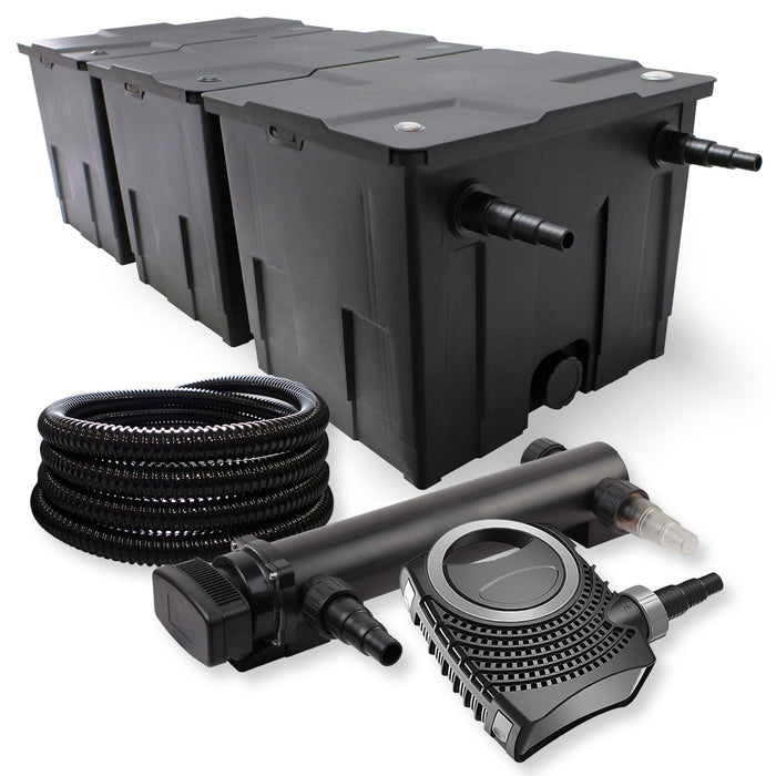 Set Filtro a 3 camere 90000l Chiarificatore UVC 36W 3ª serie Pompa NEO10000 80W Tubo