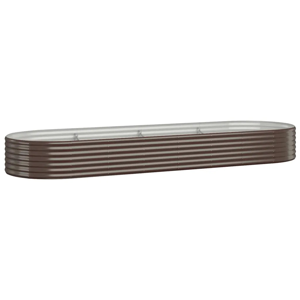 Letto Giardino Acciaio Zincato 322x100x36 cm Marrone 319000