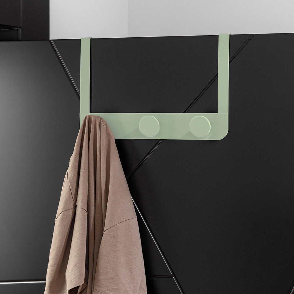 Gancio bagno triplo in acciaio e plastica verde tondo Fiore