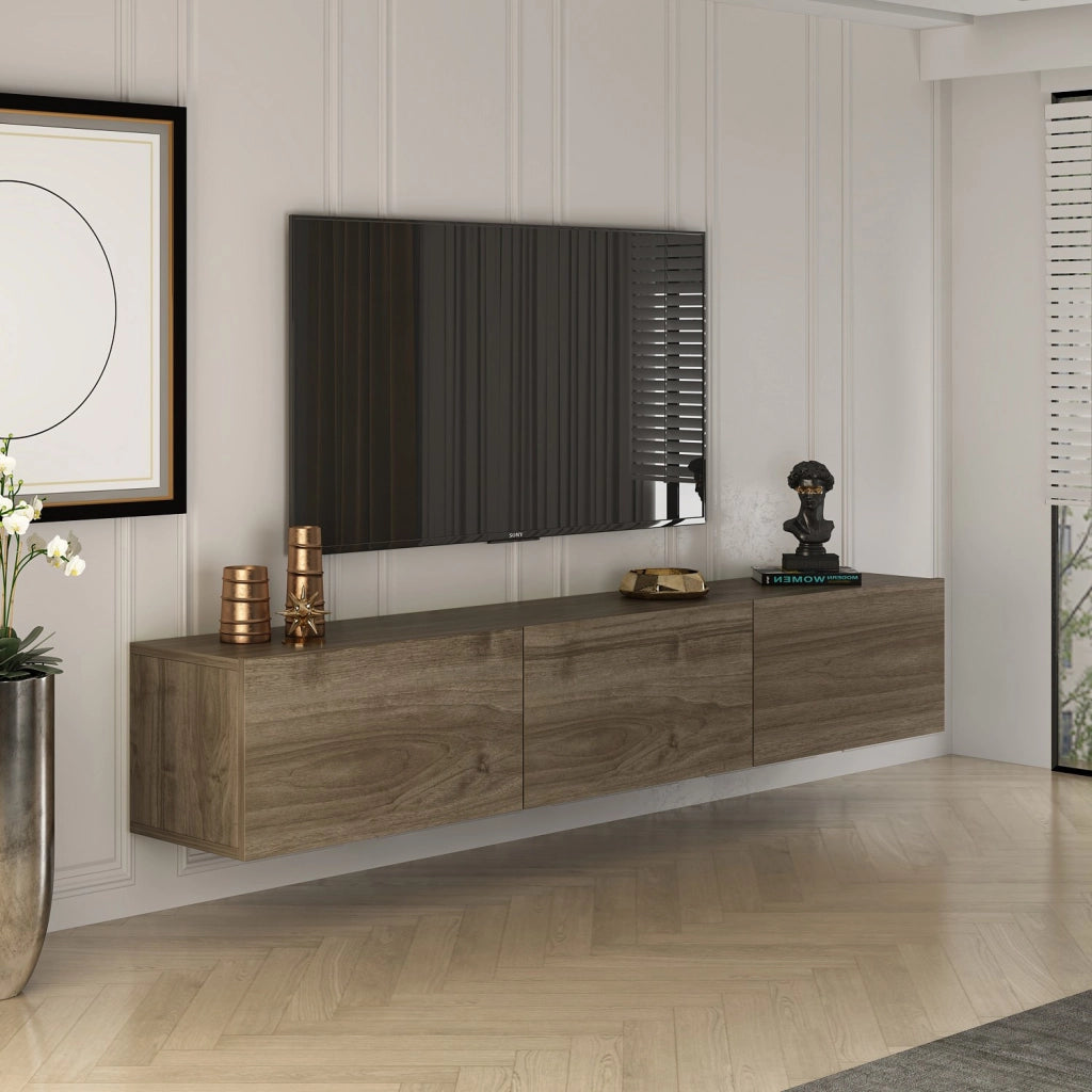 Porta TV in legno "West" - 150 x 32 x 30 cm - Noce