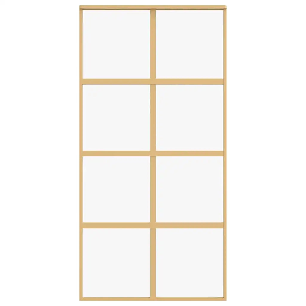 Porta Scorrevole Oro 102,5x205 Vetro Trasparente ESG Alluminio 155186