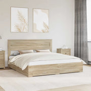 Struttura del letto con testiera Rovere Sonoma 200 x 200 cm 3409954