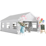 Gazebo Giardino 4x6m ¨C Xylo ¨C Acciaio Galvanizzato Bianco Pannelli Laterali 6 Finestre