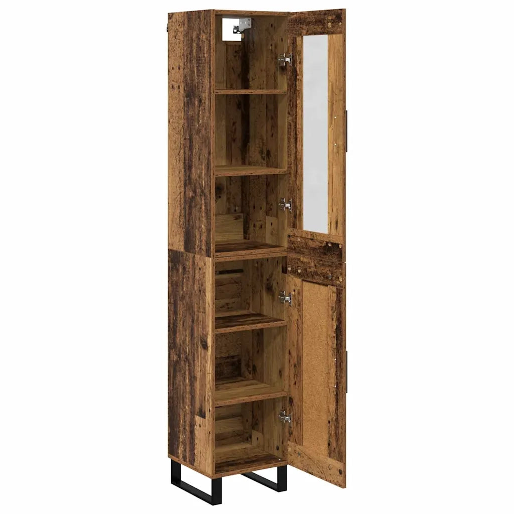 Credenza | Madia | Buffet da pranzo | Armadio da pranzo Legno vecchio 34,5 x 34 x 180 cm Legno multistrato