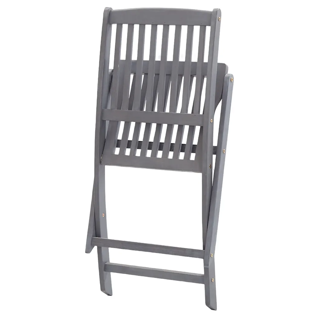 Sedie da Giardino Pieghevoli 4 pz in Legno Massello d'Acacia 46336