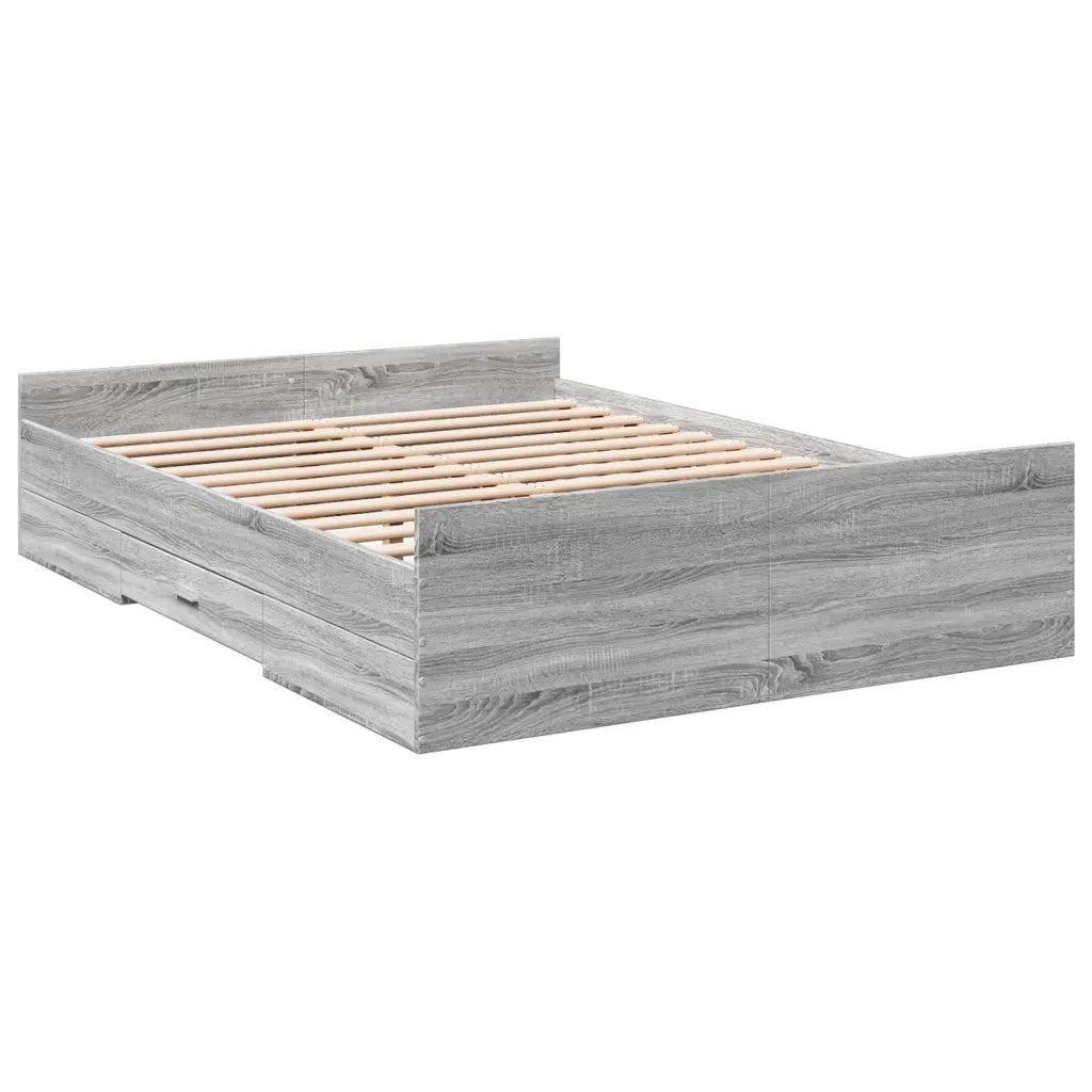 Giroletto Cassetti Grigio Sonoma 135x190 cm Legno Multistrato