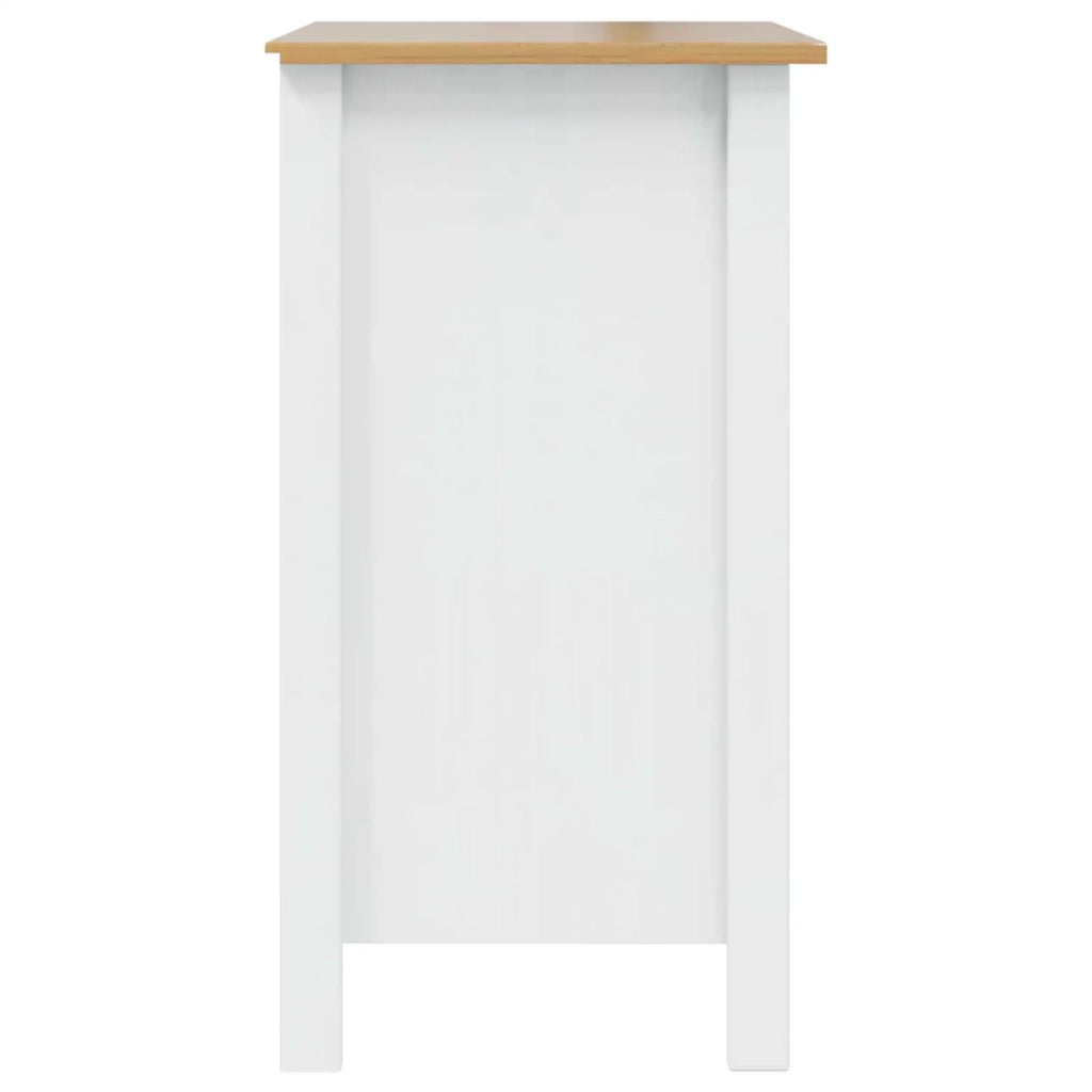 Comodino | Armadio da Notte | Mobiletto da notte HILL Bianco e marrone miele 46 x 35 x 65 cm