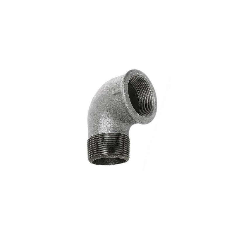 Gomito ghisa zincata F.92 maschio-femmina Ø 1¼" – raccordo robusto per impianti acqua e gas