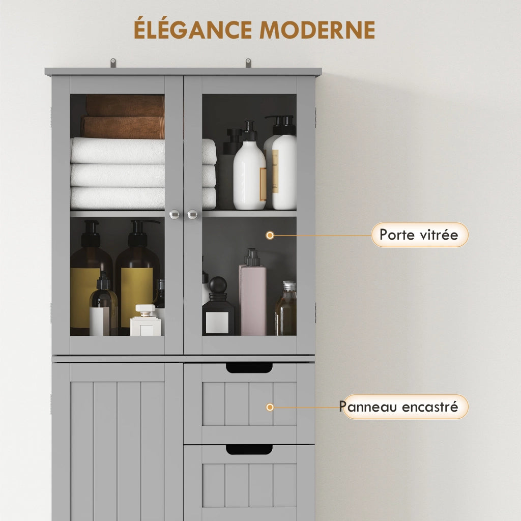 Mobile bagno alto contenitore, 60x30x170 cm, grigio