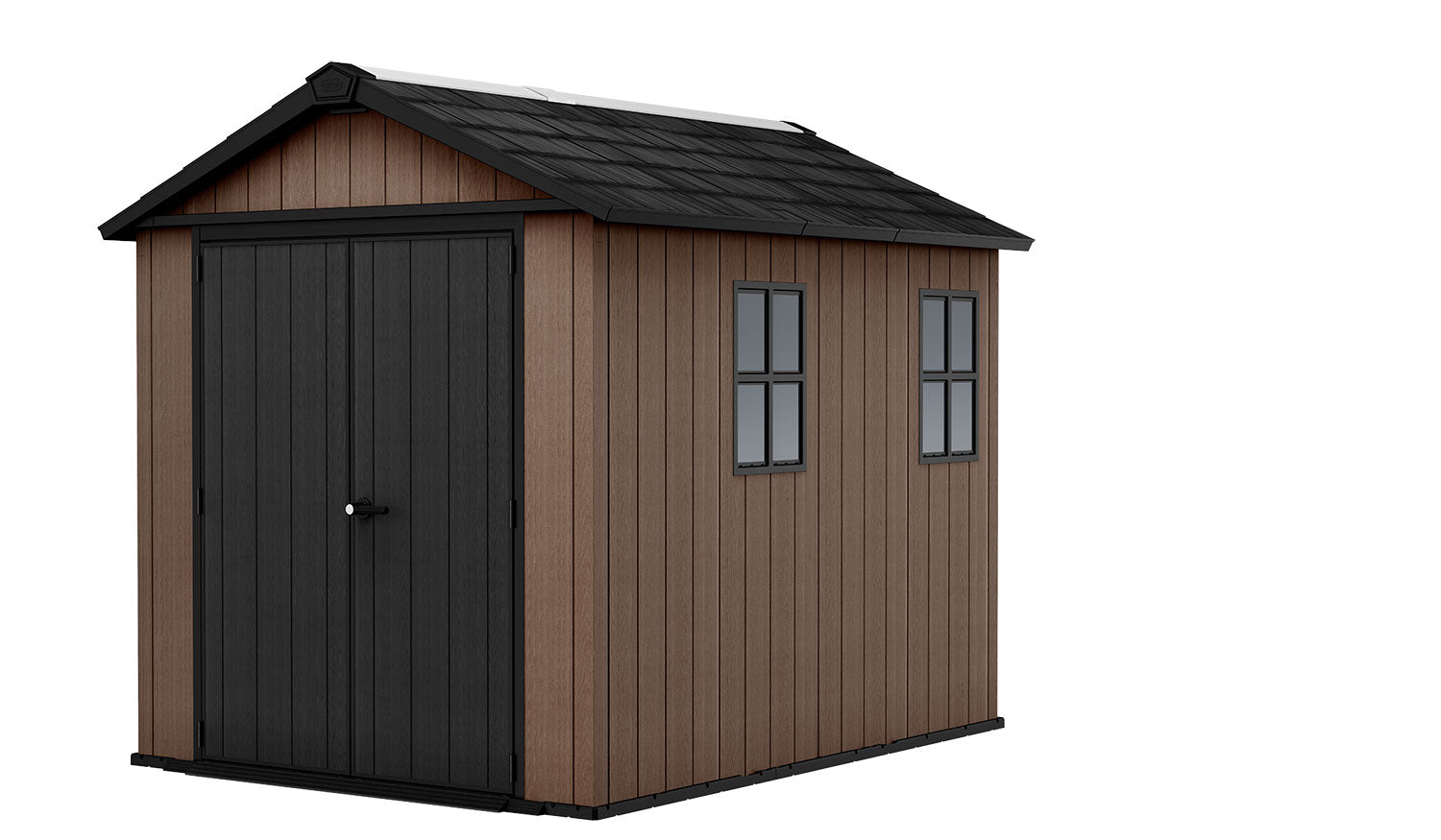 Casetta Box da Giardino 230x287x246 cm Newton Plus 759/975 Doppia Opzione Montaggio in Resina Evotech+ Nero