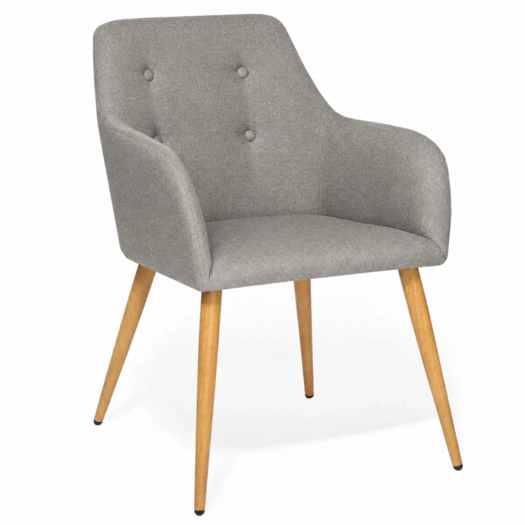 IDMarket - Set di 2 sedie da pranzo scandinave, poltrone da tavolo grigie DANIA