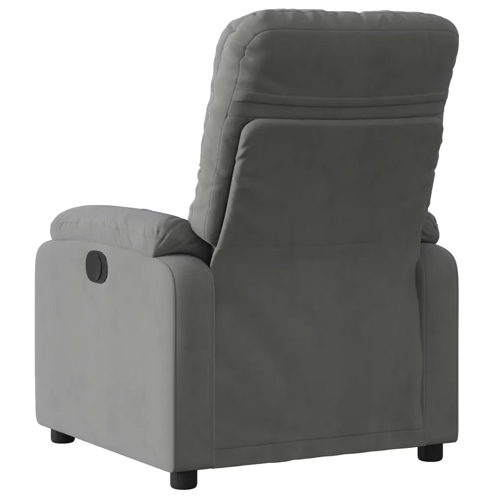 Divano Sedia-Poltrona Reclinabile Grigio Scuro in Tessuto di Microfibra 923037