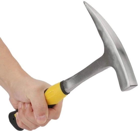 Hamer con manubrio antiscivolo - Doppio capo con becco d'anatra - Indagine geologica plana - Manubrio per assorbimento shock - Adatto per uso professionale - Modello blu