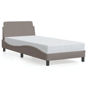 Letto singolo | Letto per adulti | Giroletto con Testiera Dover Tortora 80x200cm Tessuto