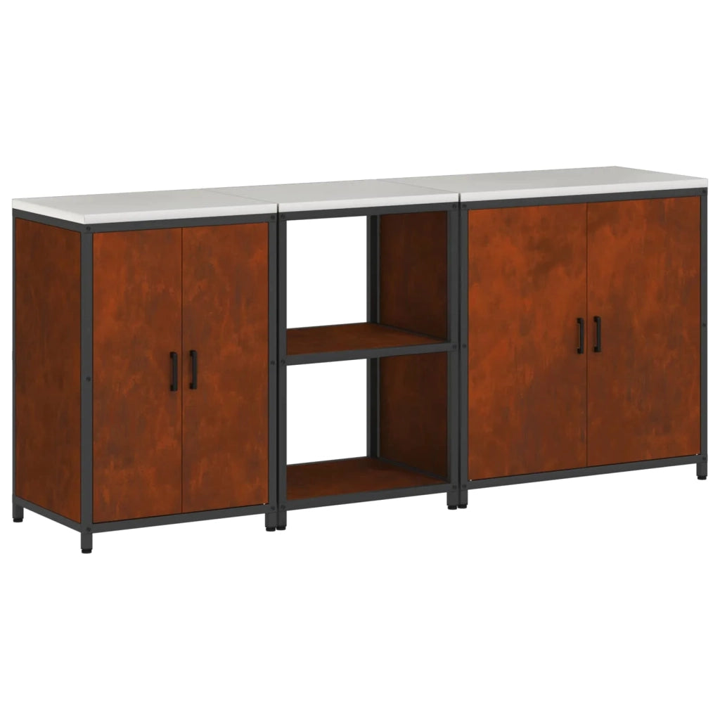 Set di Stoccaggio per Cucina con lo scaffale 3 pcs Ruggine 3392707