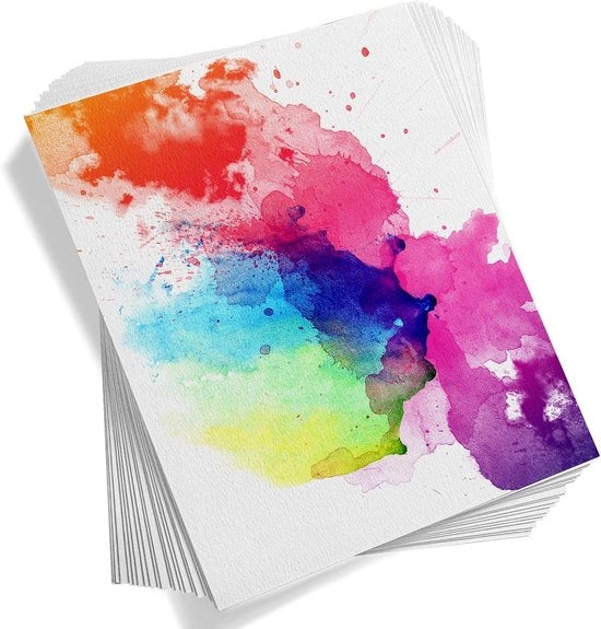 Aquarelpapier da 60 fogli, 50% cotone e 140 lbs/300 g/m², senza acido, bianco, a temperatura ambiente, per bambini, studenti e adulti, formato A3 (195 x 135 cm)
