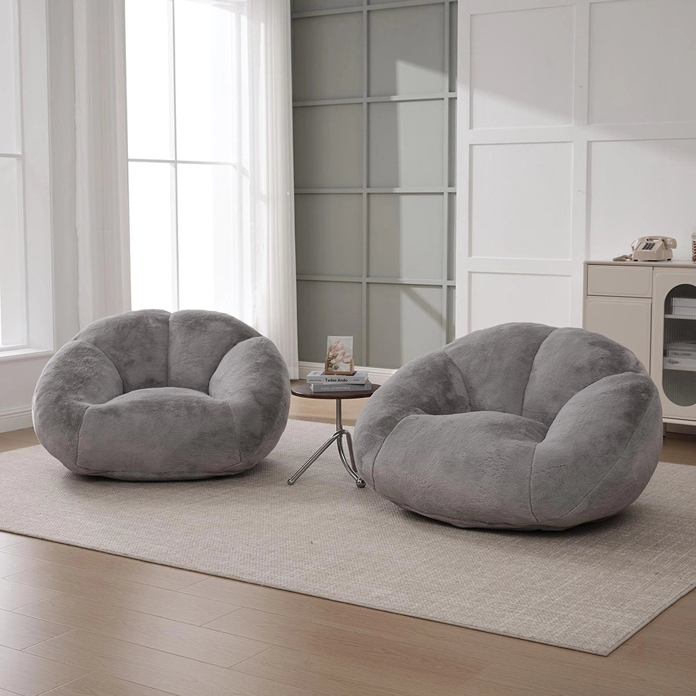 Pouf in peluche morbida - Xylo - Antiscivolo, fodera non removibile, pronto all'uso
