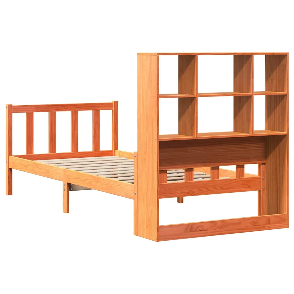 Letto Libreria senza Materasso Marrone Cera 75x190 cm Legno 3322143